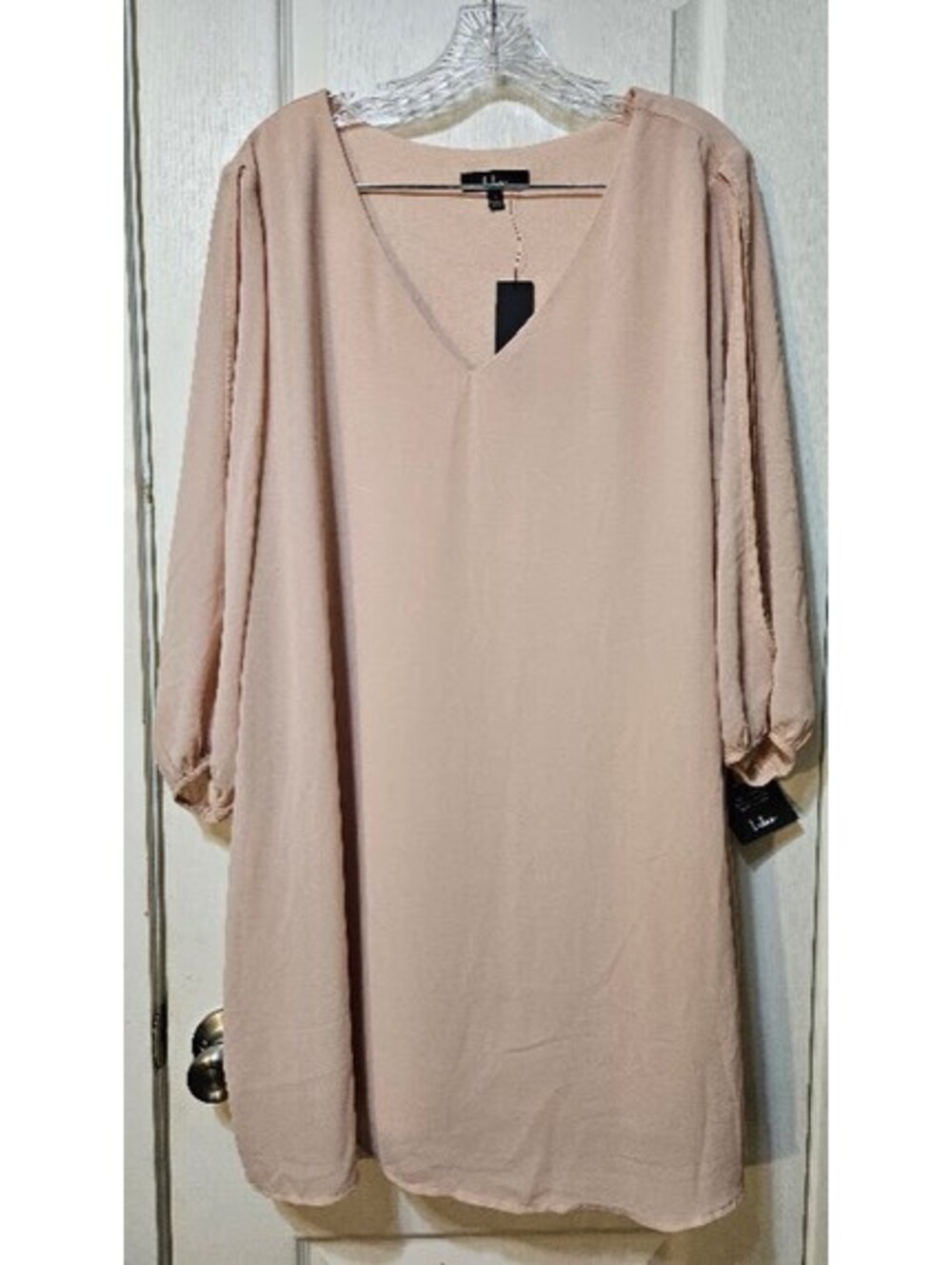 Lulus Split Sleeve Dress 1X Soft Pink Romantic Flowy Occasion Wear